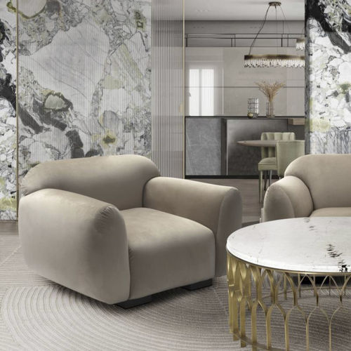 Poltrona contemporanea - OTTER - BRABBU DESIGN FORCES - in tessuto / con poggiapiedi / colore personalizzabile