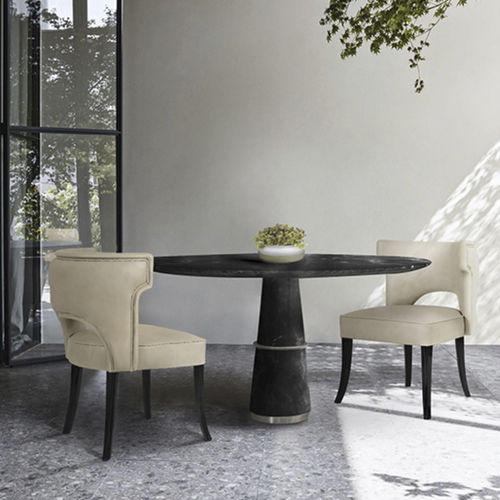 Sedia da pranzo classica - KANSAS - BRABBU DESIGN FORCES - da interno / in ecopelle / con supporto in ebano