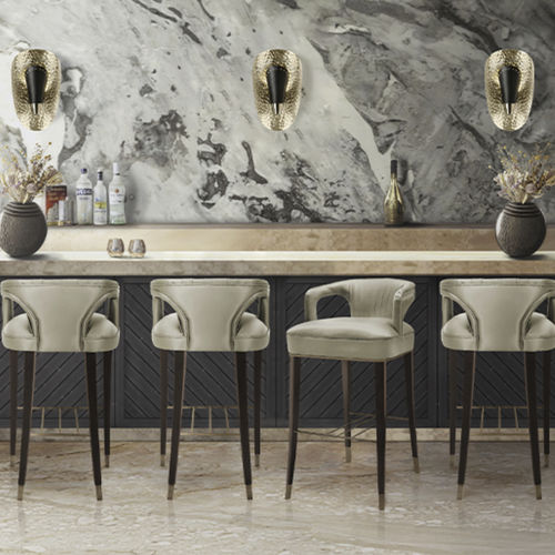 Sedia alta classica - KAROO  - BRABBU DESIGN FORCES - da interno / in raso / con supporto in quercia