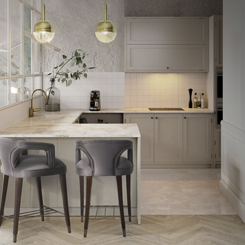 Sedia alta classica - KAROO COUNTER - BRABBU DESIGN FORCES - da interno / in cotone / con supporto in legno