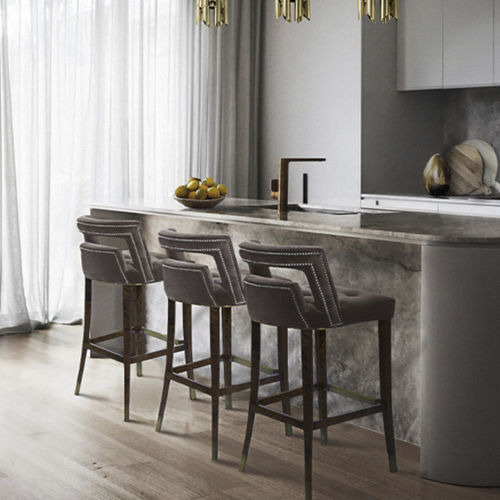 Sedia alta classica - NAJ COUNTER - BRABBU DESIGN FORCES - da interno / in velluto / in cotone