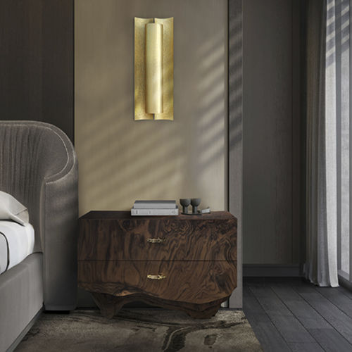Applique contemporanea - AURUM - BRABBU DESIGN FORCES - da interno / in ottone / rettangolare