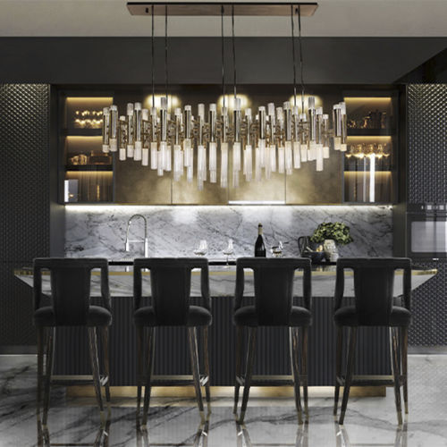 Sedia alta contemporanea - CAYO  - BRABBU DESIGN FORCES - da interno / in velluto / in cotone