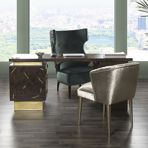 Sedia da pranzo contemporanea - NUKA - BRABBU DESIGN FORCES - da interno / in velluto / con supporto in legno con vernice di protezione