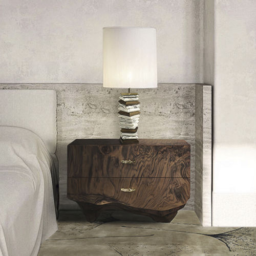 Lampada da tavolo - APACHE - BRABBU DESIGN FORCES - in ottone lucidato / in raso / in noce