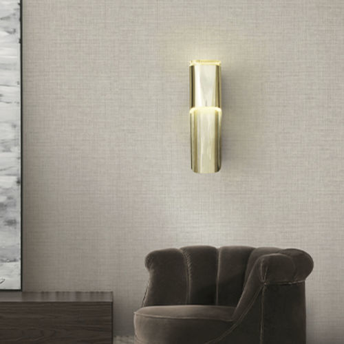 Applique contemporanea - PHONG - BRABBU DESIGN FORCES - da esterno / in ottone placcato oro / in acrilico