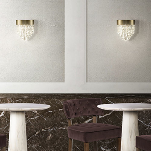 Applique contemporanea - NAICCA - BRABBU DESIGN FORCES - da interno / in ottone / in cristallo