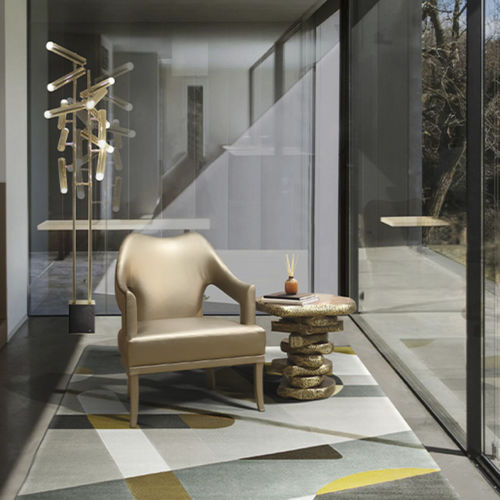 Lampada da terra - CYPRES - BRABBU DESIGN FORCES - in ottone placcato oro / in marmo / contemporanea