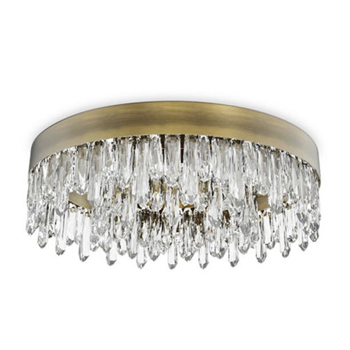 Plafoniera contemporanea - NAICCA - BRABBU DESIGN FORCES - rotonda / in cristallo di quarzo / in ottone spazzolato