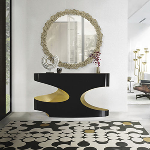 Consolle contemporanea - BRYCE I  - BRABBU DESIGN FORCES - in legno laccato brillante / in legno dorato a foglia oro / per uso residenziale