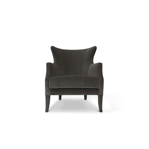 Poltrona classica - DUKONO II - BRABBU DESIGN FORCES - in velluto / in legno / grigia