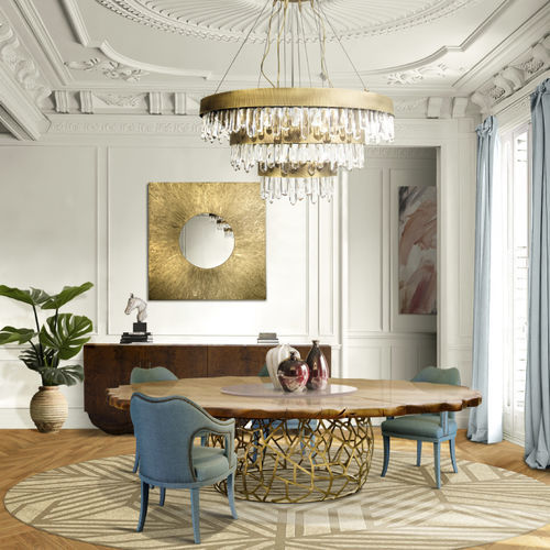 Tavolo da pranzo contemporaneo - APIS II - BRABBU DESIGN FORCES - in rovere / in legno tinto / con supporto in ottone