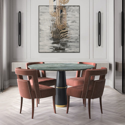Sedia da pranzo contemporanea - NAJ - BRABBU DESIGN FORCES - da interno / in velluto / con supporto tessuto