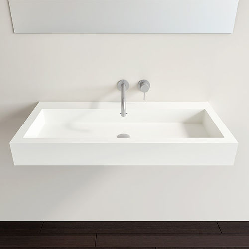 Lavabo sospeso - WT-06-XL - Badeloft GmbH - ghisa minerale / rettangolare / contemporaneo