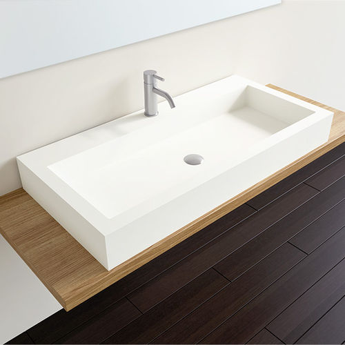 Lavabo da appoggio - WB-06-XL - Badeloft GmbH - ghisa minerale / rettangolare / contemporaneo