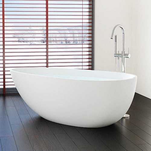 Vasca da bagno ovale - BW-01-L - Badeloft GmbH - ad isola / ghisa minerale / bianca