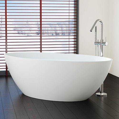 Vasca da bagno ovale - BW-05-XL - Badeloft GmbH - ad isola / ghisa minerale / bianca