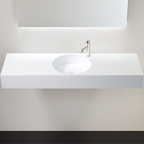 Lavabo sospeso - WT-02-C - Badeloft GmbH - ghisa minerale / con piano integrato / rettangolare