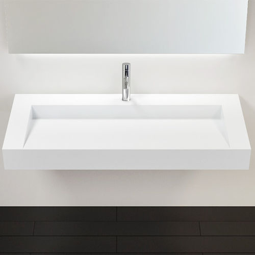 Lavabo sospeso - WT-04-C - Badeloft GmbH - ghisa minerale / rettangolare / contemporaneo