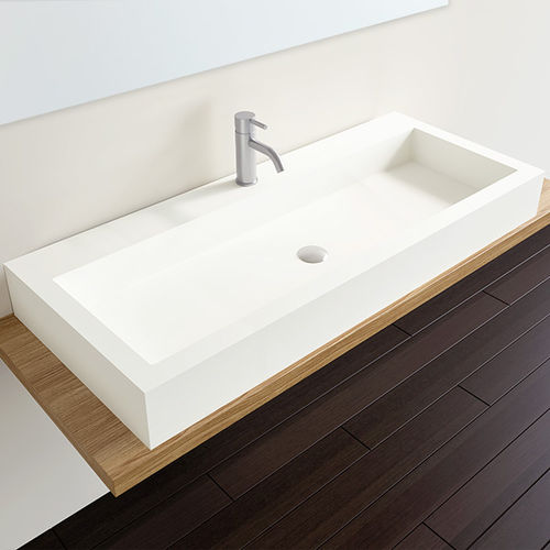 Lavabo da appoggio - WB-06-XXL - Badeloft GmbH - ghisa minerale / rettangolare / contemporaneo
