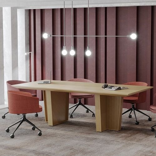 Tavolo da riunione contemporaneo - GRAVOS - Balma - impiallacciato in legno / in MDF laccato / in melaminico