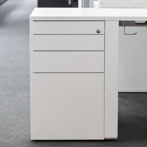 Cassettiera per ufficio in melaminico - K2  - Balma - in MDF / 4 cassetti / a chiave