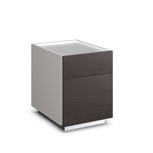 Cassettiera per ufficio in melaminico - Ostin - Balma - in MDF / in vetro / in alluminio anodizzato