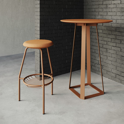 Tavolo alto contemporaneo - H2 - Balma - in MDF / impiallacciato in legno / in melaminico