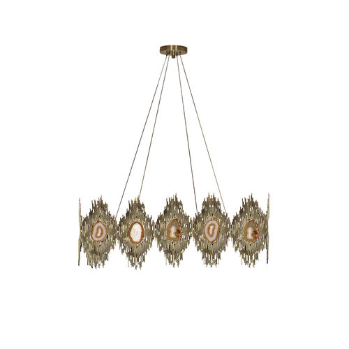 Lampadario vintage - VIVRE RECTANGULAR - KOKET Love Happens - in ottone / in pietra