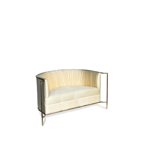 Divano classico - DESIRE - KOKET Love Happens - in tessuto / con braccioli / marrone
