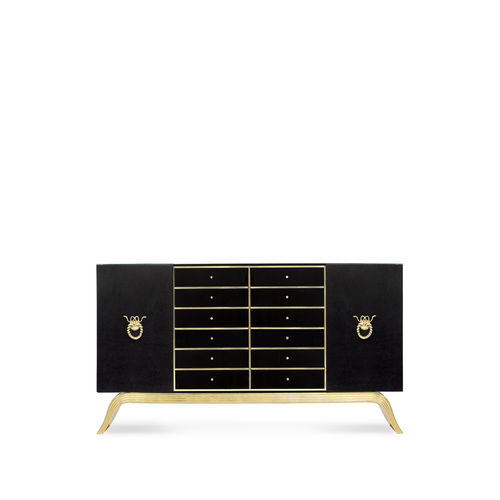 Credenza classica - SINFUL - KOKET Love Happens - in legno laccato / in metallo / in pelle