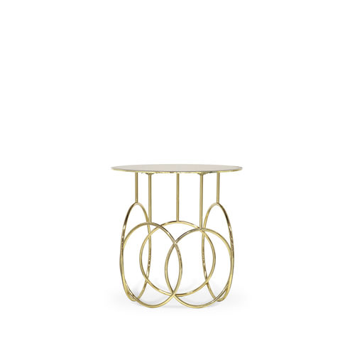 Tavolo d'appoggio design originale - KIKI - KOKET Love Happens - in vetro / in ottone lucidato / rotondo