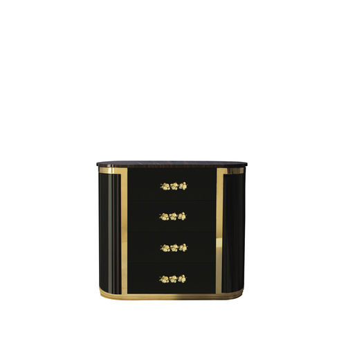 Comodino classico - ORCHIDEA - KOKET Love Happens - in legno laccato / ovale / con cassetti