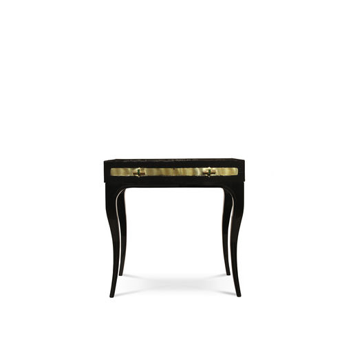 Comodino classico - EXOTICA - KOKET Love Happens - in legno laccato / in metallo / in tessuto