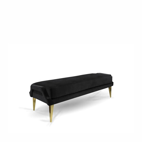 Divanetto imbottito classico - IGNITE - KOKET Love Happens - in velluto / con supporto in ottone lucido / blu