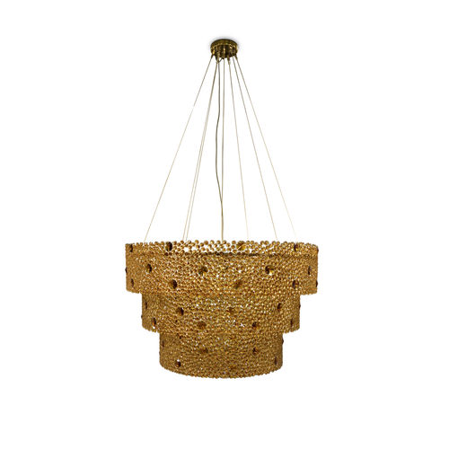 Lampadario contemporaneo - ETERNITY 3 TIER - KOKET Love Happens - in ottone / a cascata / LED