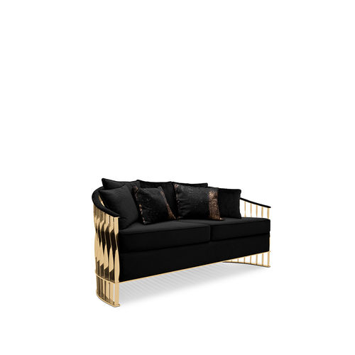 Divano contemporaneo - MANDY - KOKET Love Happens - in velluto / nero / con supporto in ottone