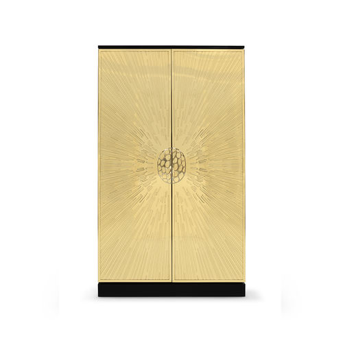 Armadio design nuovo barocco - HEIVE - KOKET Love Happens - in legno laccato brillante / in ottone lucidato / con ante battenti