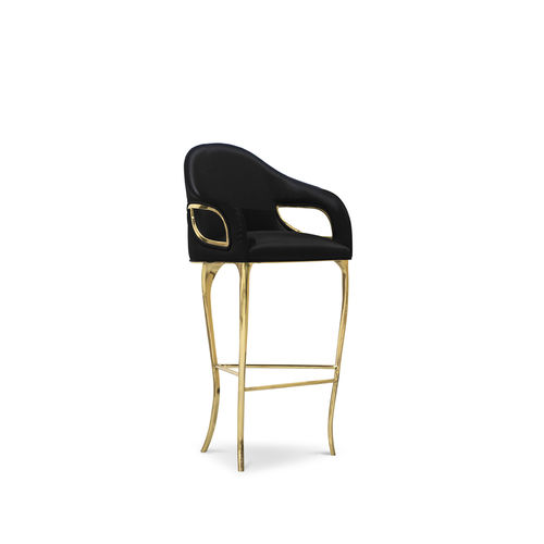 Sedia alta classica - CHANDRA HIGH - KOKET Love Happens - da interno / in tessuto / con supporto in ottone lucido