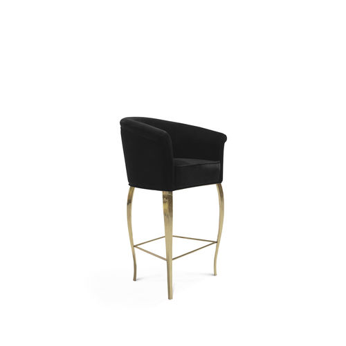 Sedia alta contemporanea - MIMI  - KOKET Love Happens - da interno / in velluto / con supporto in ottone lucido