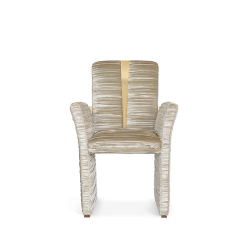 Sedia da pranzo contemporanea - ESTELLE - KOKET Love Happens - da interno / in tessuto / con supporto in ottone lucido