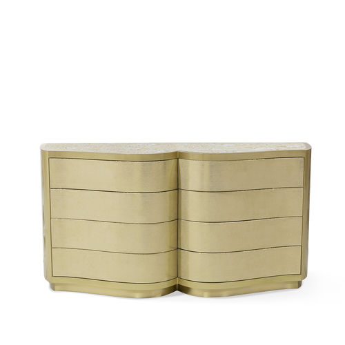 Cassettone contemporaneo - PO&Ecirc;M - KOKET Love Happens - in ottone / con cassetti / 8 cassetti