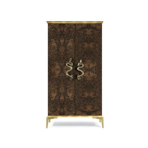 Armadio contemporaneo - INDIA WALNUT ROOT VENEER - KOKET Love Happens - in legno laccato / in noce / impiallacciato in legno