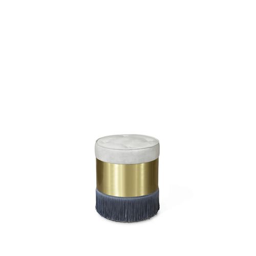 Pouf tradizionale - OLIVIA - KOKET Love Happens - in tessuto / in ottone / tondo