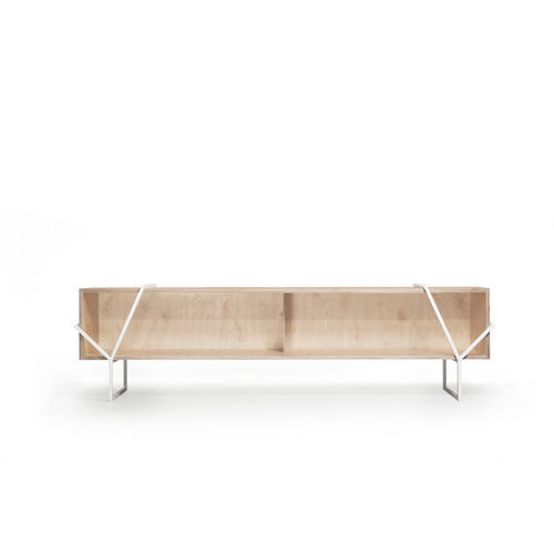 Credenza contemporanea - LAÇO K - Branca-Lisboa - in legno compensato / in acciaio laccato / a slitta