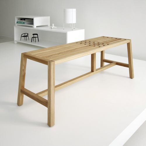 Panca contemporanea - TX2 - Branca-Lisboa - in rovere / in legno massiccio / in corda