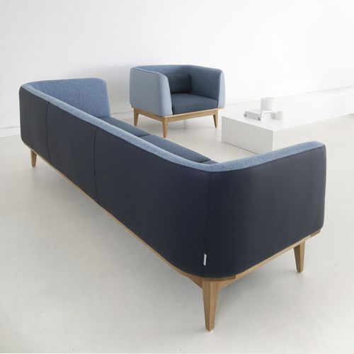Divano contemporaneo - SOFO - Branca-Lisboa - in tessuto / in pelle / con braccioli