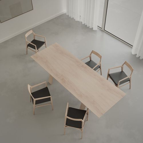 Tavolo da pranzo contemporaneo - TRAVE - Branca-Lisboa - impiallacciato in legno / con supporto in quercia / rettangolare