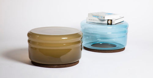 Tavolino basso contemporaneo - WAVE - Haymann Editions - in vetro / rotondo / per uso residenziale