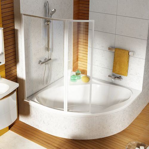 Vasca da bagno d'angolo - NEWDAY - RAVAK - in acrilico / bianca